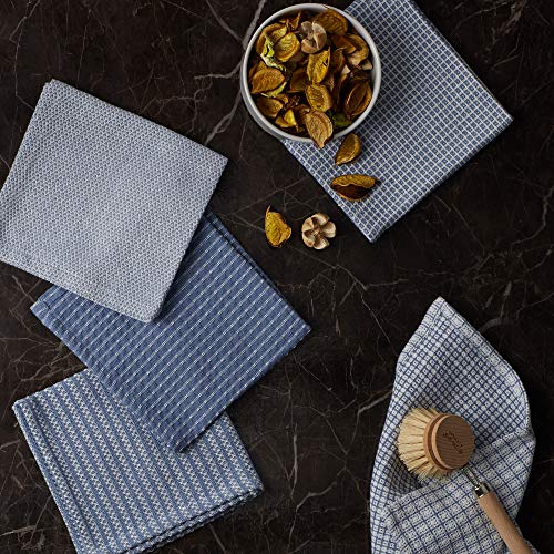 DII Everyday Kitchen Collection Assorted Dishcloth Set, 12x12, Stonewash Blue, 5 Count - Image 4