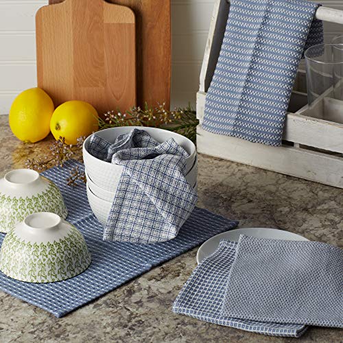 DII Everyday Kitchen Collection Assorted Dishcloth Set, 12x12, Stonewash Blue, 5 Count - Image 3