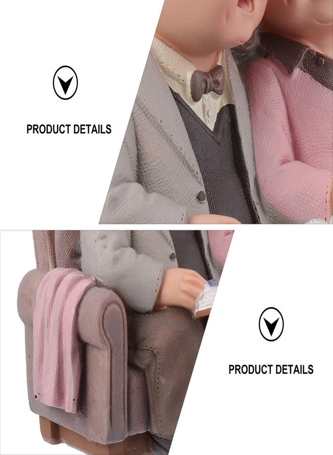 BESPORTBLE Loving Elderly Couple Miniature Figurines Grandparents Parents Statue Resin Couple Ornaments for Valentines Day Wedding Anniversary - Image 4