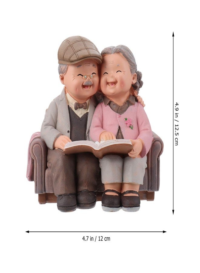 BESPORTBLE Loving Elderly Couple Miniature Figurines Grandparents Parents Statue Resin Couple Ornaments for Valentines Day Wedding Anniversary - Image 2