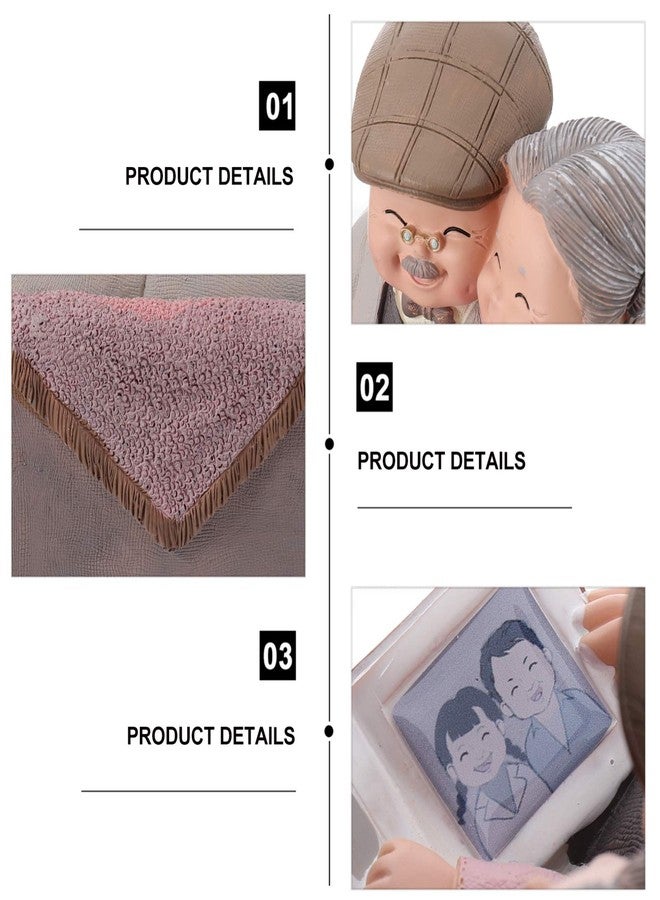 BESPORTBLE Loving Elderly Couple Miniature Figurines Grandparents Parents Statue Resin Couple Ornaments for Valentines Day Wedding Anniversary - Image 3