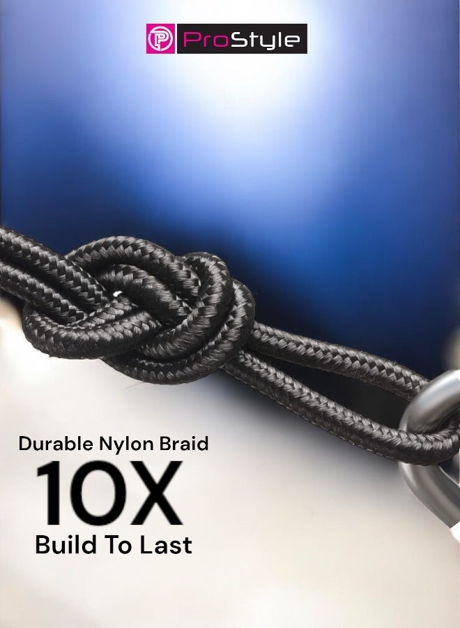 Prostyle iPhone USB to Lightning Cable 1.2M Braided Fast Charging Data Sync Cord Compatible with iPhone iPad AirPods – Black - Image 4