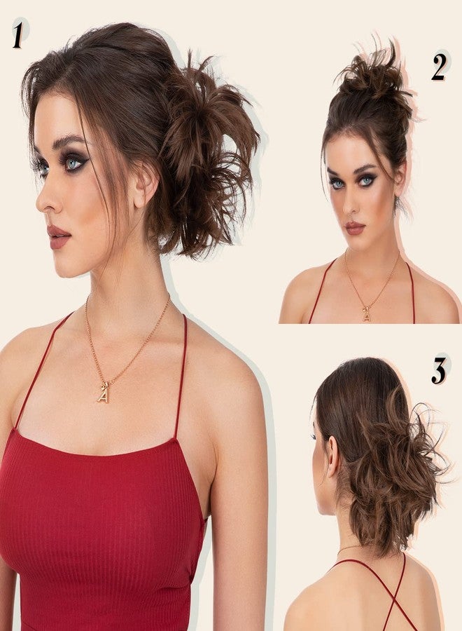 youngways Messy Bun Hair Piece Side Comb Clip in Hair Bun Hairpiece for Women Short Natural Straight Versatile Adjustable Styles Easy Hair pieces （Ash Grey-S - Image 4