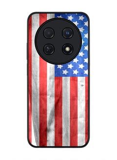 Stylizedd Rugged Black edge case for Huawei nova 12i 4G, Slim fit Soft Case Flexible Rubber Edges Anti Drop TPU Gel Thin Cover -  USA Grunge Flag  - Image 1