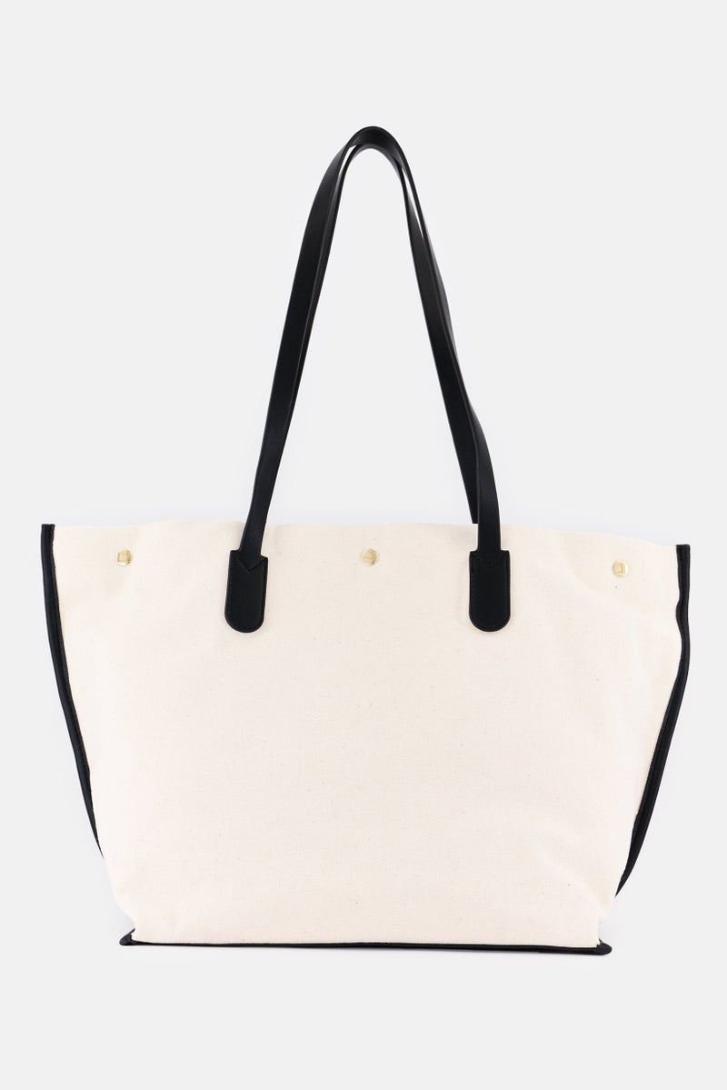 Cavalli Class Women Brand Logo Tote Bag, Off White - Image 2