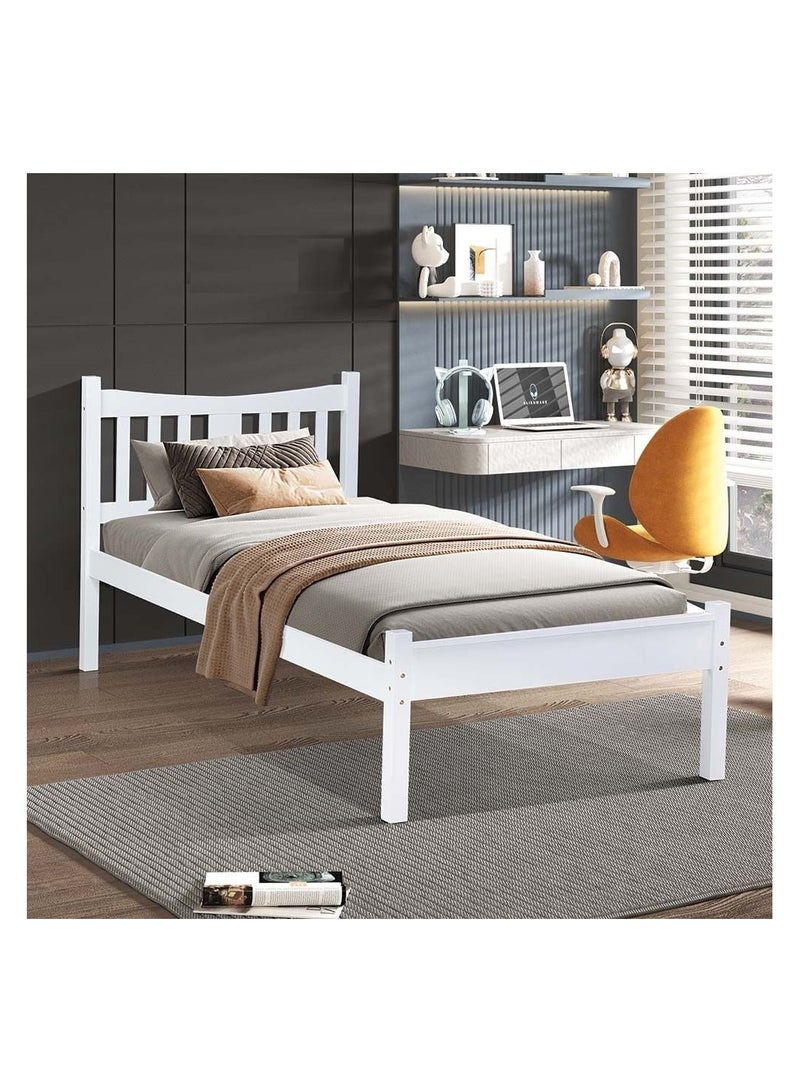 DANUBE HOME Derby Solo 90X200 Solidwood Single Bed Sturdy Modern Design Wooden Single Bed Frame Furniture Quiet And Comfortable Bed (Mattress Not Included) Made In Malaysia L210Xw95Xh98Cm-White  - Image 5