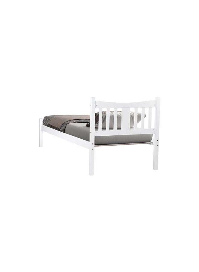 DANUBE HOME Derby Solo 90X200 Solidwood Single Bed Sturdy Modern Design Wooden Single Bed Frame Furniture Quiet And Comfortable Bed (Mattress Not Included) Made In Malaysia L210Xw95Xh98Cm-White  - Image 1