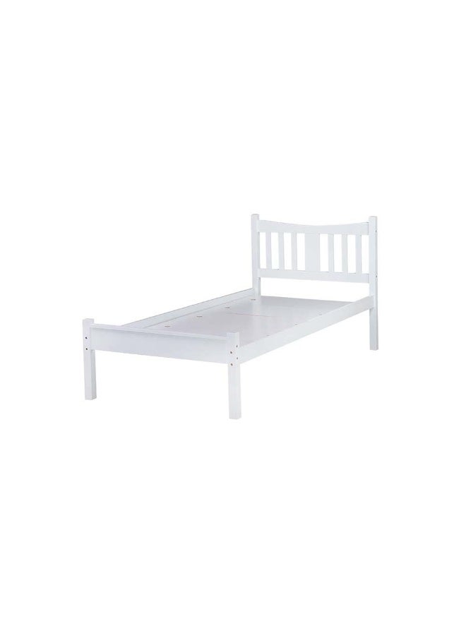 DANUBE HOME Derby Solo 90X200 Solidwood Single Bed Sturdy Modern Design Wooden Single Bed Frame Furniture Quiet And Comfortable Bed (Mattress Not Included) Made In Malaysia L210Xw95Xh98Cm-White  - Image 4