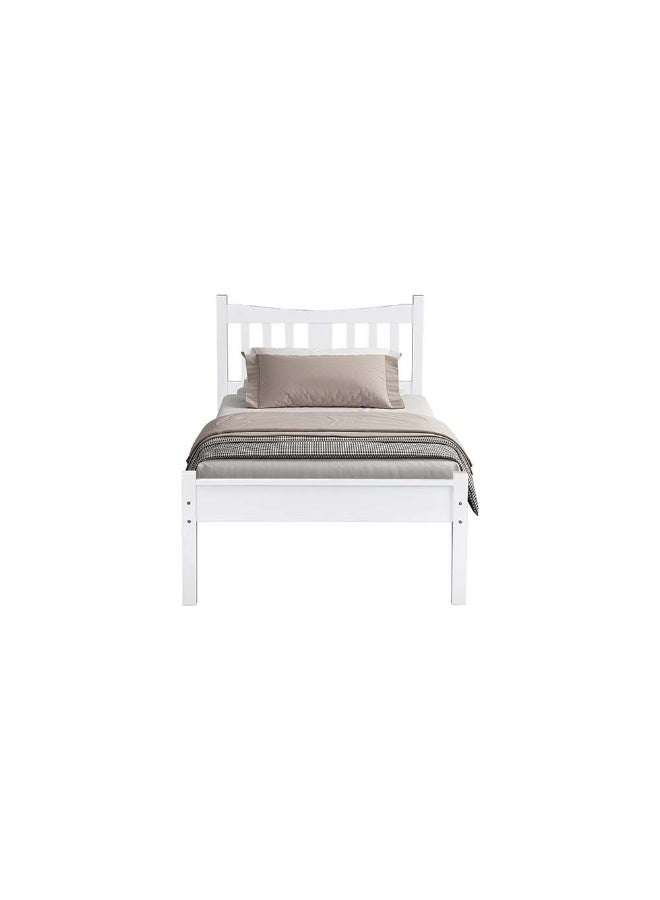 DANUBE HOME Derby Solo 90X200 Solidwood Single Bed Sturdy Modern Design Wooden Single Bed Frame Furniture Quiet And Comfortable Bed (Mattress Not Included) Made In Malaysia L210Xw95Xh98Cm-White  - Image 3