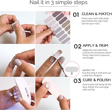 NAILOG Semi Cured Gel Nail Strips Extra Long Nail Polish Strips 20 Pieces Long Lasting Semi Cured Nail Stickers with Soft Glossy Gel Finish Pink Leopard - Image 5