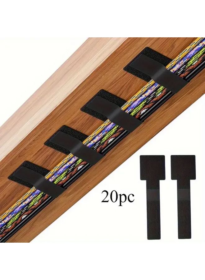 20 White Self Adhesive Heavy Duty Magic Cable Tapes Straps No Tools Required - Image 2