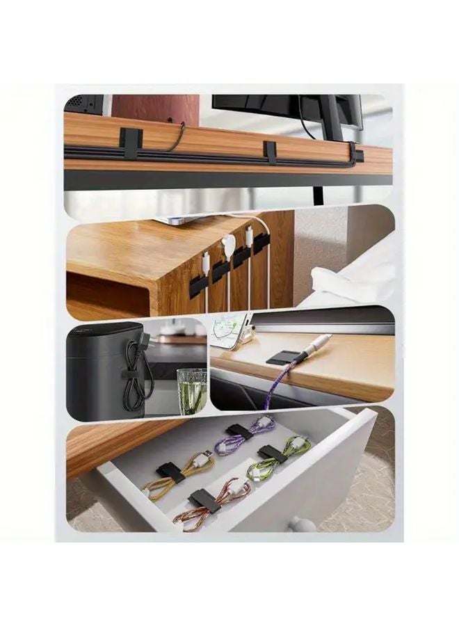 20 White Self Adhesive Heavy Duty Magic Cable Tapes Straps No Tools Required - Image 3