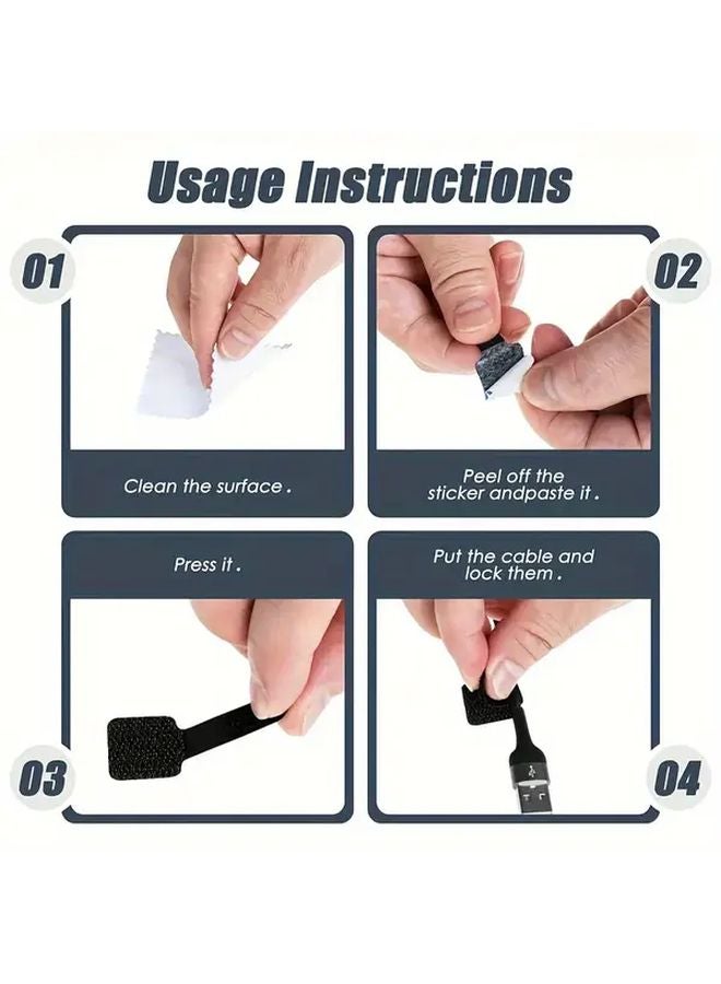 20 White Self Adhesive Heavy Duty Magic Cable Tapes Straps No Tools Required - Image 4