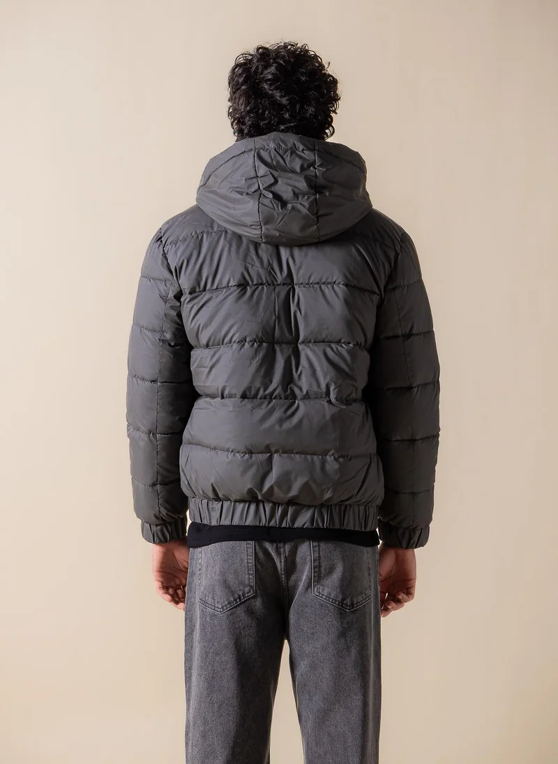 SHAPES DETAIL REVERSIBLE PUFFER JACKET