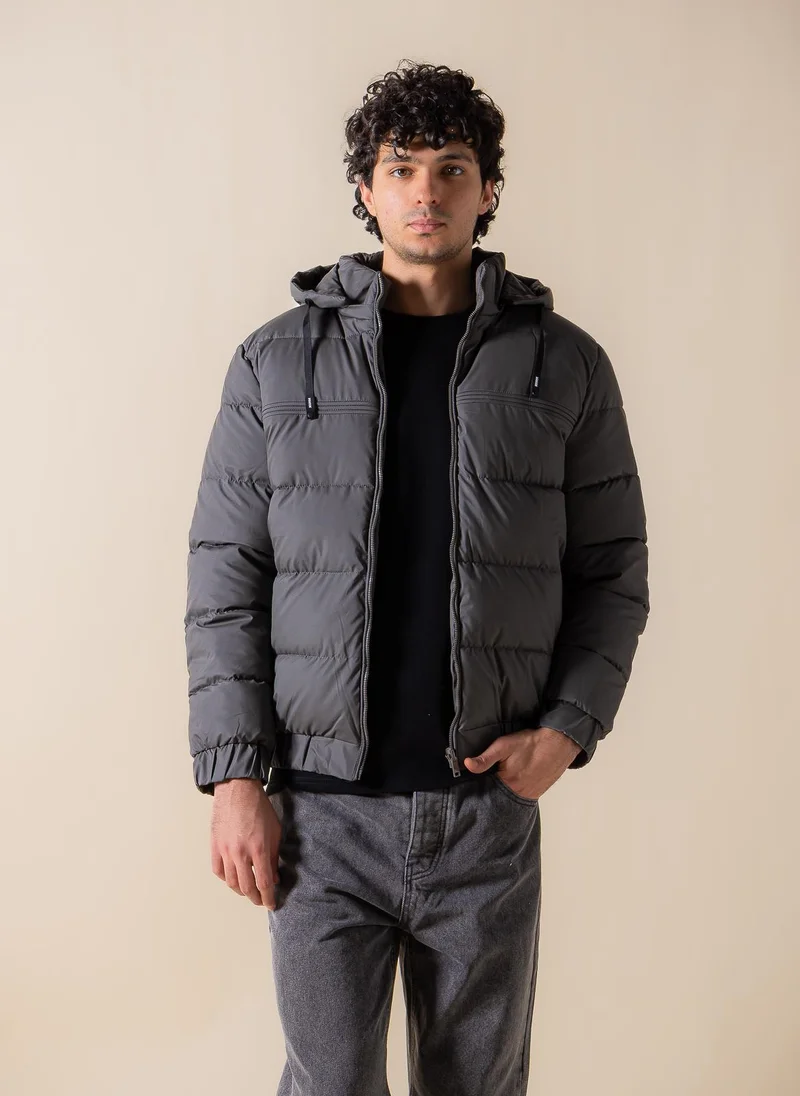 SHAPES DETAIL REVERSIBLE PUFFER JACKET