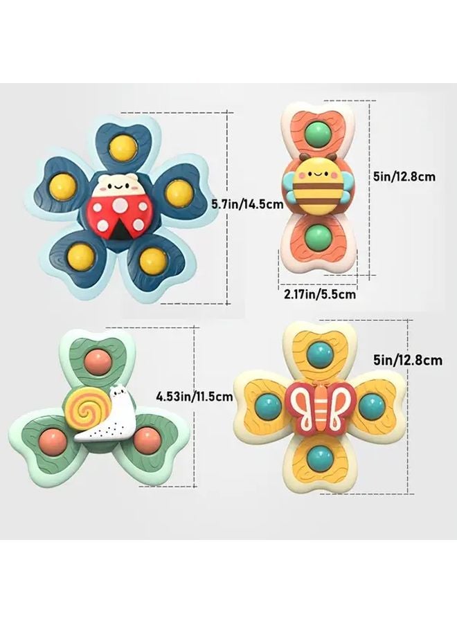 دمية قمة دوارة بكأس شفاط للنحلة والحلزون، لعبة تعليمية لوقت الاستحمام هدية للأطفال - Image 3