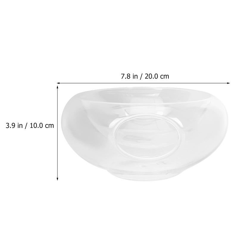 Dry Ice Glass Salad Bowl 20x10cm Side Opening Creative Fruit Serving Dish Cold Food Presentation - Image 3