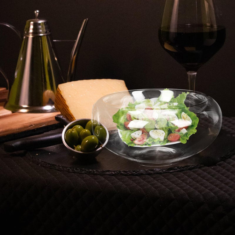 Dry Ice Glass Salad Bowl 20x10cm Side Opening Creative Fruit Serving Dish Cold Food Presentation - Image 5