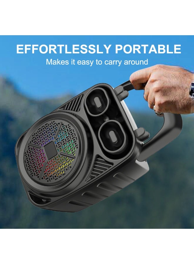 singe Portable Bluetooth Karaoke Speaker with Wired Microphone and Phone Holder – RGB LED Lights, USB/TF Card/AUX Support, Rechargeable Battery, for Outdoor & Indoor Use - Image 2