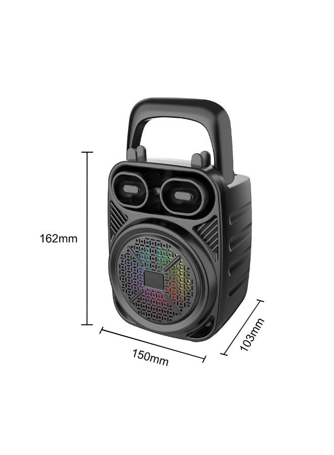 singe Portable Bluetooth Karaoke Speaker with Wired Microphone and Phone Holder – RGB LED Lights, USB/TF Card/AUX Support, Rechargeable Battery, for Outdoor & Indoor Use - Image 5