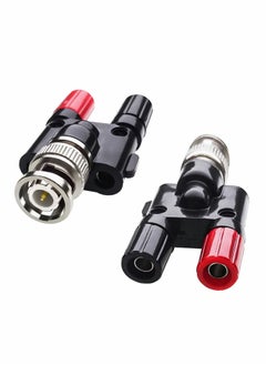 Y&D BNC Male Plug to Dual 4mm Banana Jack Socket Binding Post Connector Audio Adapter 2PCS  - Image 1