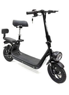 RALLY BICYCLE Scooter model RALLY-B2-SEAT, Recommended for adults, 48V 10AH litthium battery, Maximum riding distance is 30km, Maximum speed is 35km/h, Black color  - Image 2