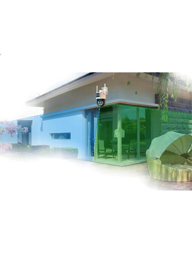 Lenovo Dual-Camera 10Mp Outdoor Surveillance Wifi Network Camera, Remote High-Definition Monitoring, Home Use, 360-Degree Coverage, Night Vision, Panoramic, Voice-Controlled, Rotating Outdoor Camera - Image 3