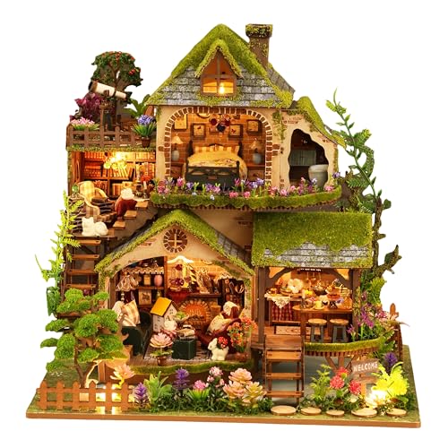 RHZN Miniature House Kit Dollhouse Kit Miniature Kit DIY Mini House Building Kit for Adult Forest Adventure - Image 1