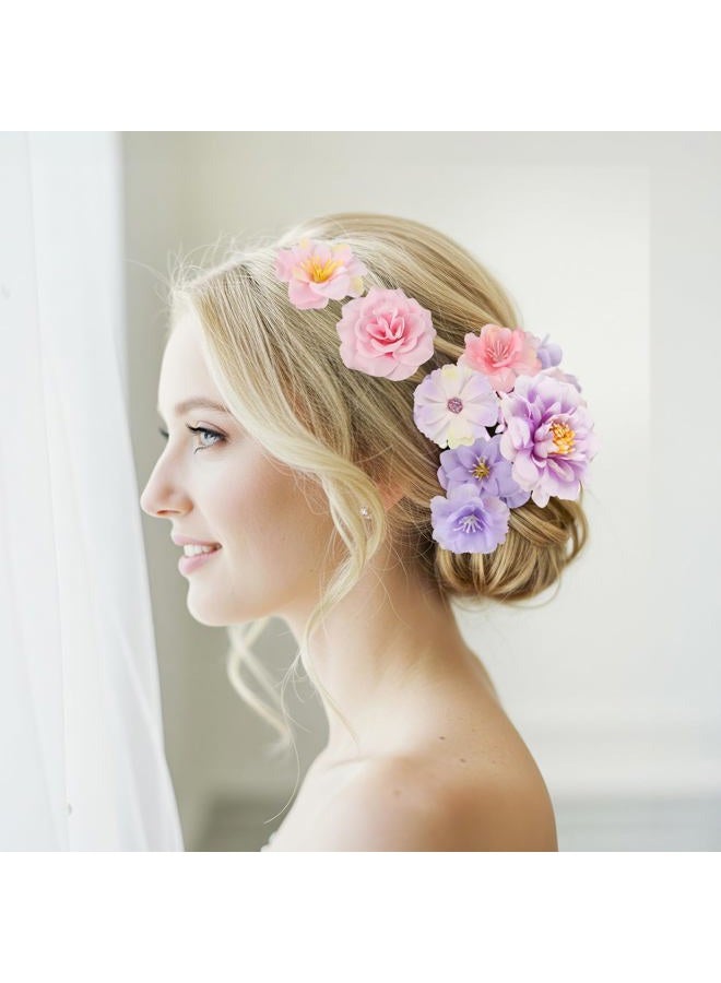ATTGREAT 210 Pcs Mini Silk Flower Heads Small Fake Rose Daisy Faux Flowers Bulk for Crafts Artificial Loose Fabric Flowers Heads Sunflower Bulk for Wedding Hair Cap Dresses Decorations, Purple - Image 5