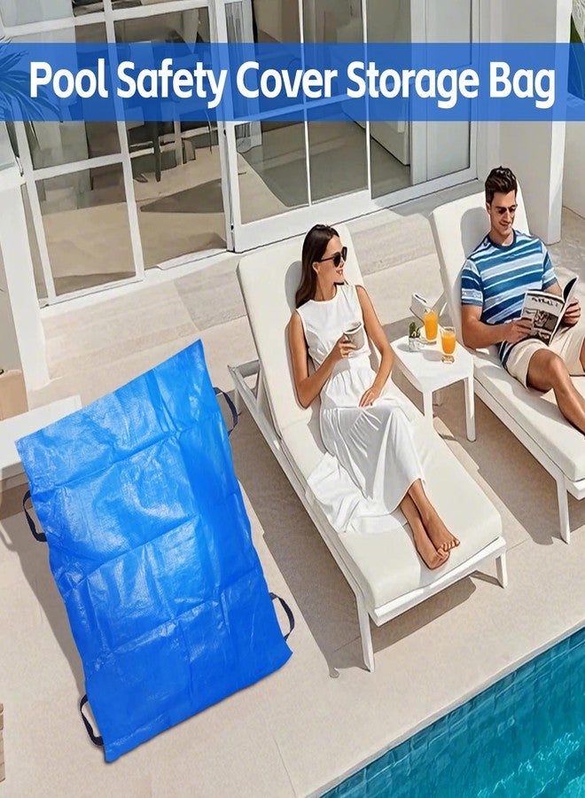 FUYITE Blue Pool Cover Storage Bag with 4 Carry Handles, 48" X 57" Above Ground Pool Winter Storage Bag, Waterproof Pool Safety Cover Stowaway Bag Pool Cover Stowaway Bag - Image 5