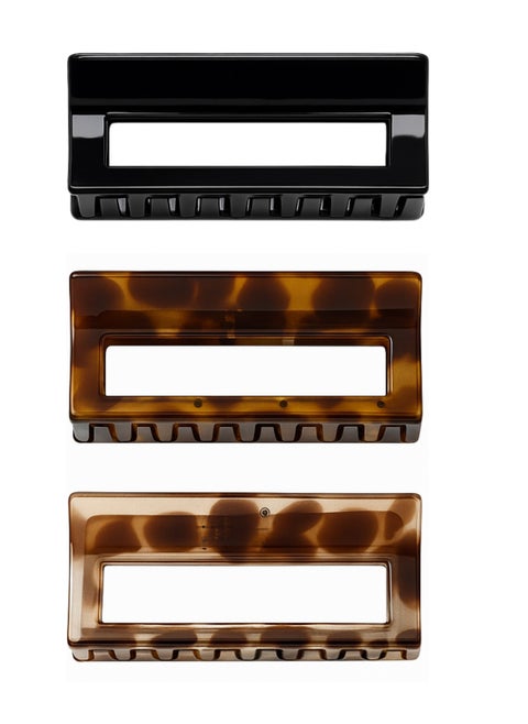Large Hair Clips Set of 3, Wide Rectangle Design