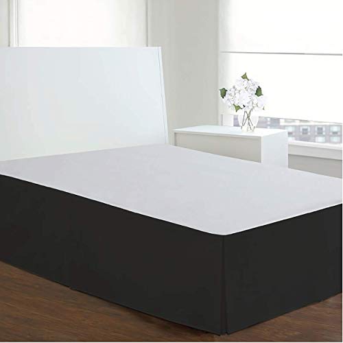 Levinsohn Luxury Hotel Tailored Bed Skirt, Box Pleats, 14 Inch Drop, Twin, Black - Image 2