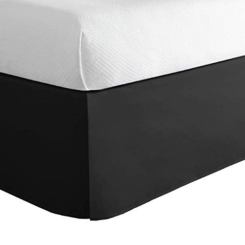Levinsohn Luxury Hotel Tailored Bed Skirt, Box Pleats, 14 Inch Drop, Twin, Black - Image 1