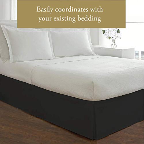Levinsohn Luxury Hotel Tailored Bed Skirt, Box Pleats, 14 Inch Drop, Twin, Black - Image 4