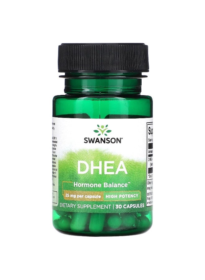 SWANSON Swanson, DHEA, High Potency, 25 mg , 30 Capsules  - Image 1