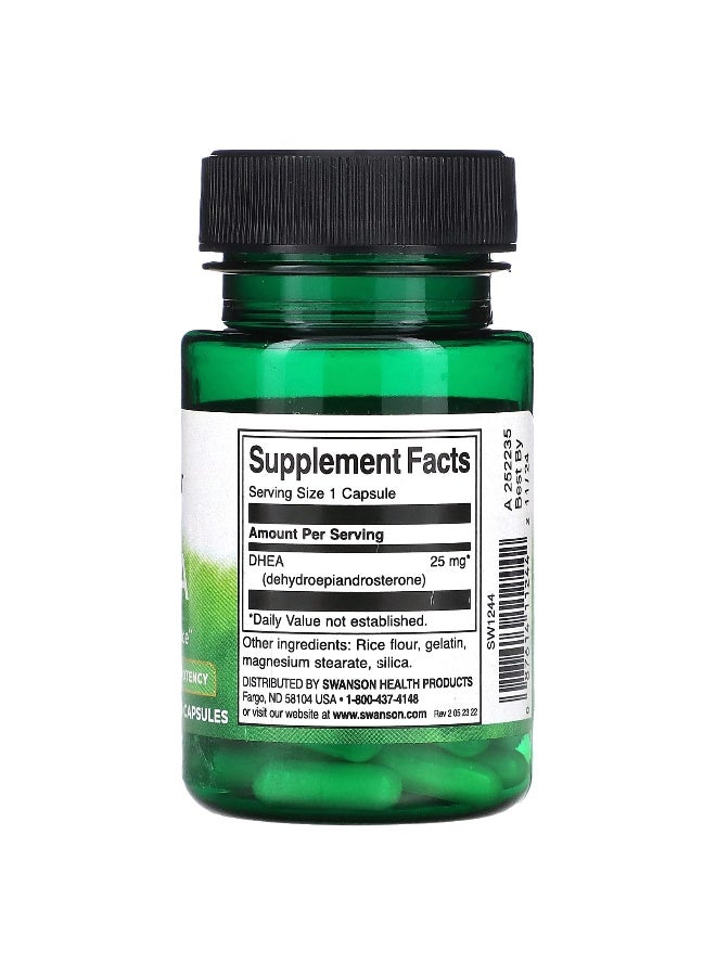 SWANSON Swanson, DHEA, High Potency, 25 mg , 30 Capsules  - Image 2