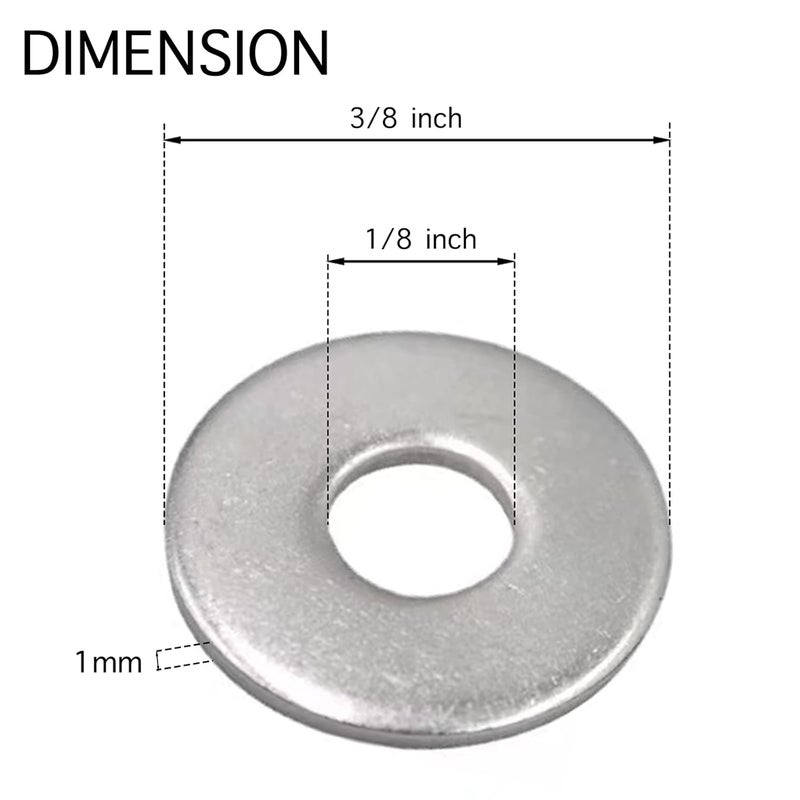 ORSTIO 350 pcs Aluminum Pop Rivet Washers for 1/8 inch Diameter Rivets, Backup Blind Rivets Washer, 3.2 mm - Image 2