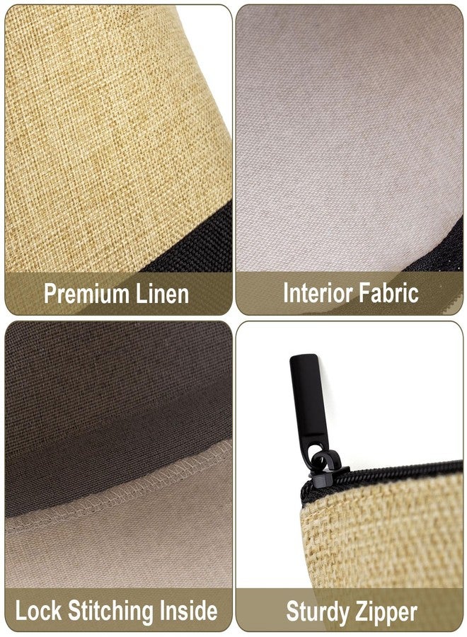 Muka 6 Pack Burlap Makeup Bag, Two Tone Gusseted Cosmetic Case, 9 x 5-1/2 x 3-1/2 Inch - Image 4