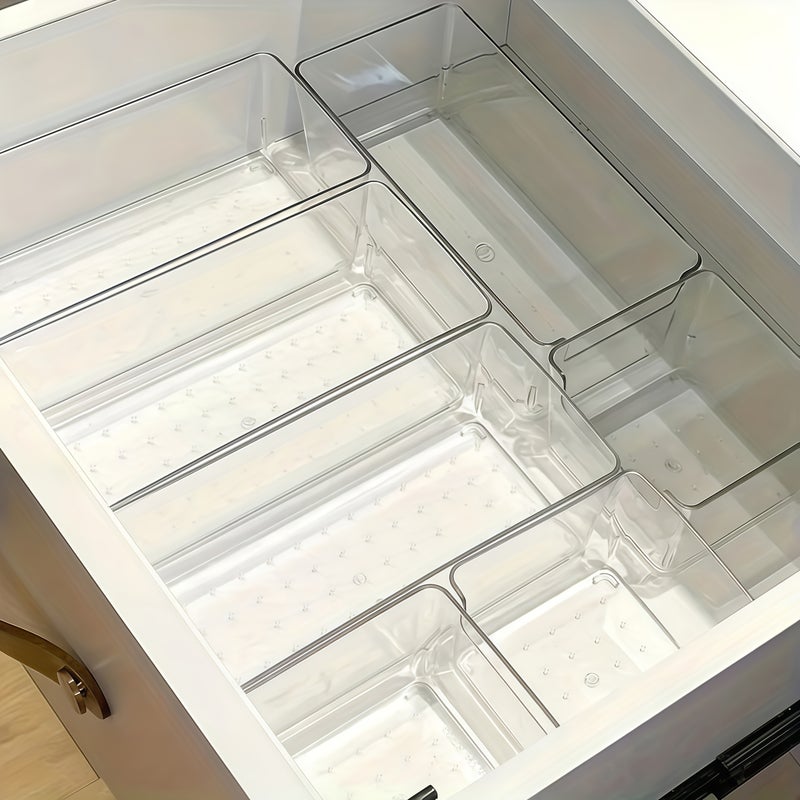 7/10/12pcs Transparent Storage Box Set - Stackable Drawers And Desktop Organizer Dividers, for Cosmetics, Office Supplies, Kitchen Spices Classification Storage, No Assembly Required, Freely Matchable Bathroom Classification Storage - Image 2