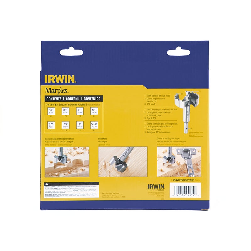 Irwin Tools IRWIN Marples Forstner Bit Set, Wood Drilling, 8 Piece (1966892) - Image 5