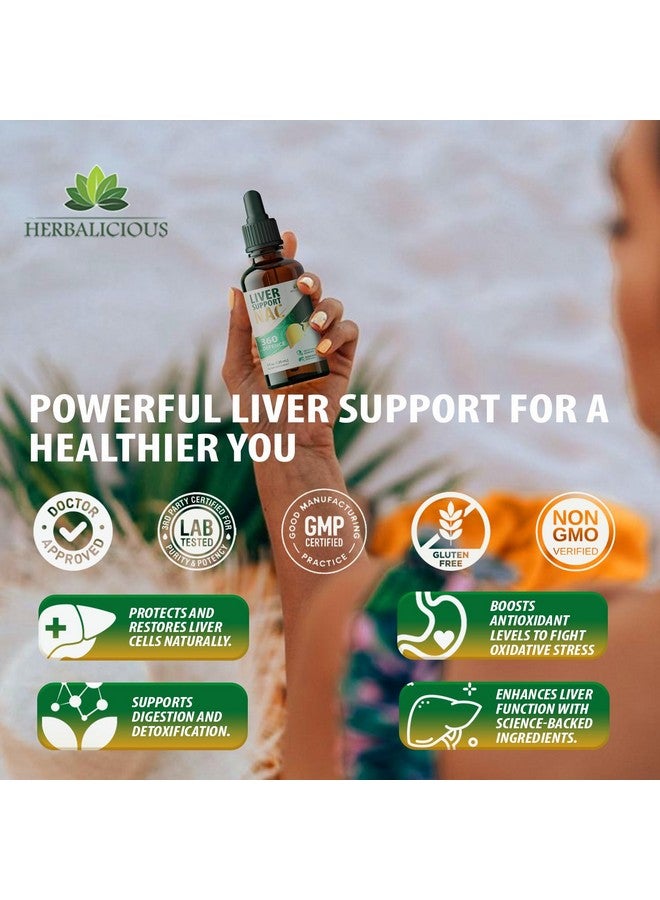 HERBALICIOUS Liver Support NAC 360 Defense - Liquid Liver Health with NAC, Milk Thistle, Dandelion, Chicory, Turmeric, Chanca Piedra, Beet Root & Zinc - Supports Liver Detox, Cleanse & Cellular Health - 4 Fl Oz - Image 4