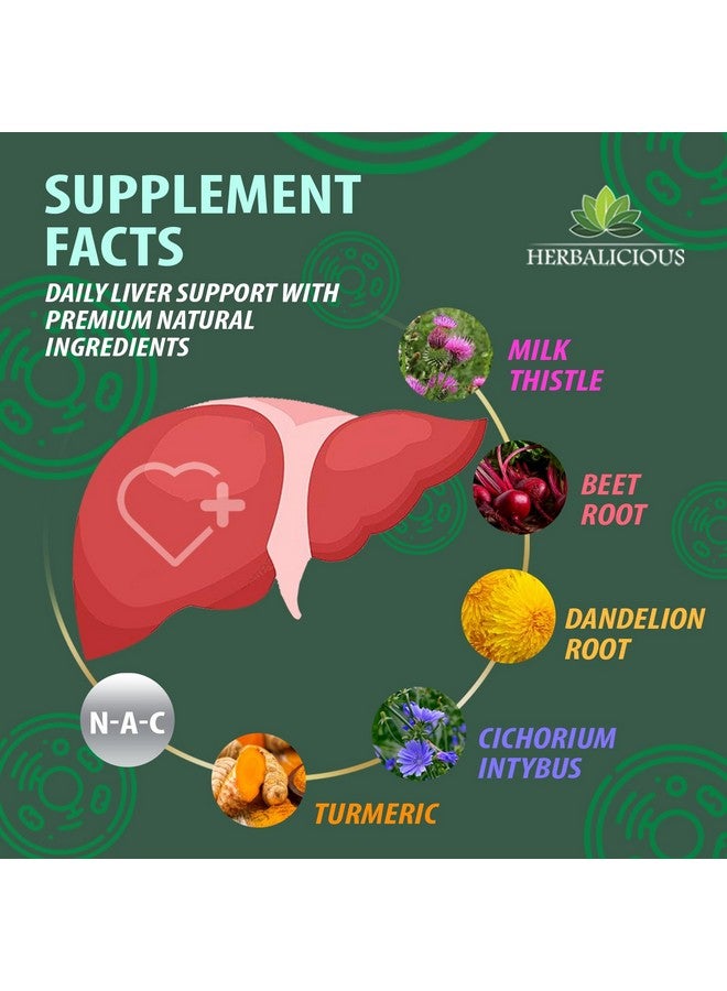 HERBALICIOUS Liver Support NAC 360 Defense - Liquid Liver Health with NAC, Milk Thistle, Dandelion, Chicory, Turmeric, Chanca Piedra, Beet Root & Zinc - Supports Liver Detox, Cleanse & Cellular Health - 4 Fl Oz - Image 3