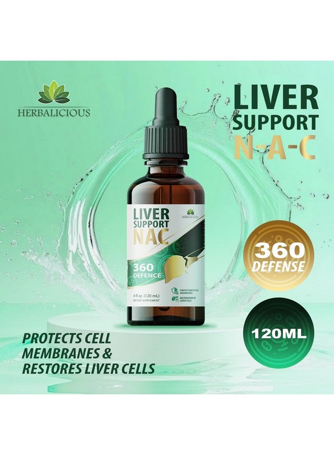 HERBALICIOUS Liver Support NAC 360 Defense - Liquid Liver Health with NAC, Milk Thistle, Dandelion, Chicory, Turmeric, Chanca Piedra, Beet Root & Zinc - Supports Liver Detox, Cleanse & Cellular Health - 4 Fl Oz - Image 2