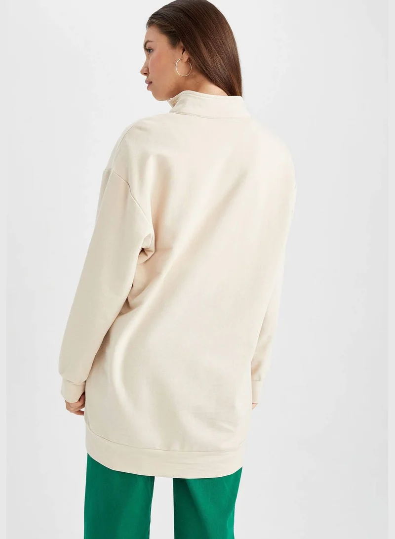 DeFacto Woman Mock Neck Long Sleeve Knitted Sweat Tunic