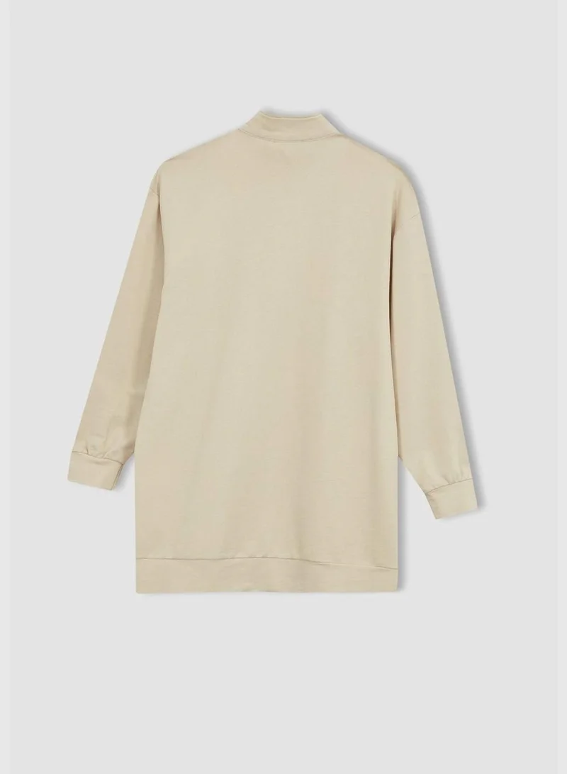 DeFacto Woman Mock Neck Long Sleeve Knitted Sweat Tunic