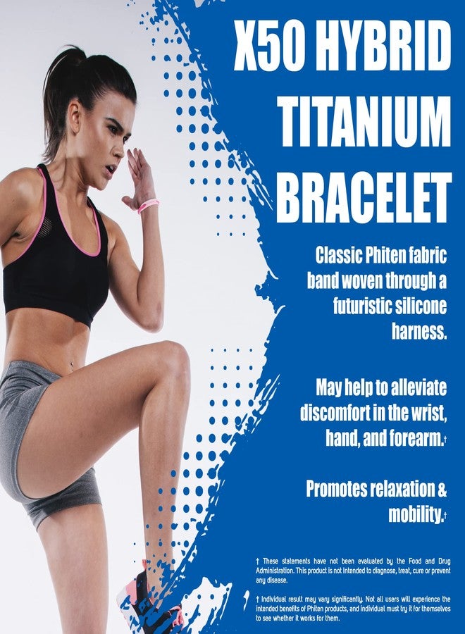 فيتن سوار فايتن X50 الهجين من التيتانيوم - سوار رياضي مشبع بتقنية X50 أكوا-تيتانيوم للعلاج البديل - منطقة مطاطية مرنة مع كريات تيتانيوم دقيقة - شفاف/وردي، 5.75 بوصة - Image 2