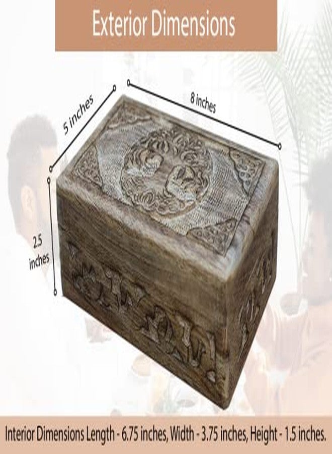 DharmaObjects Hand Carved Jewelry Trinket Keepsake Wooden Storage Box (Celtic Tree Of Life, Large) - Image 3