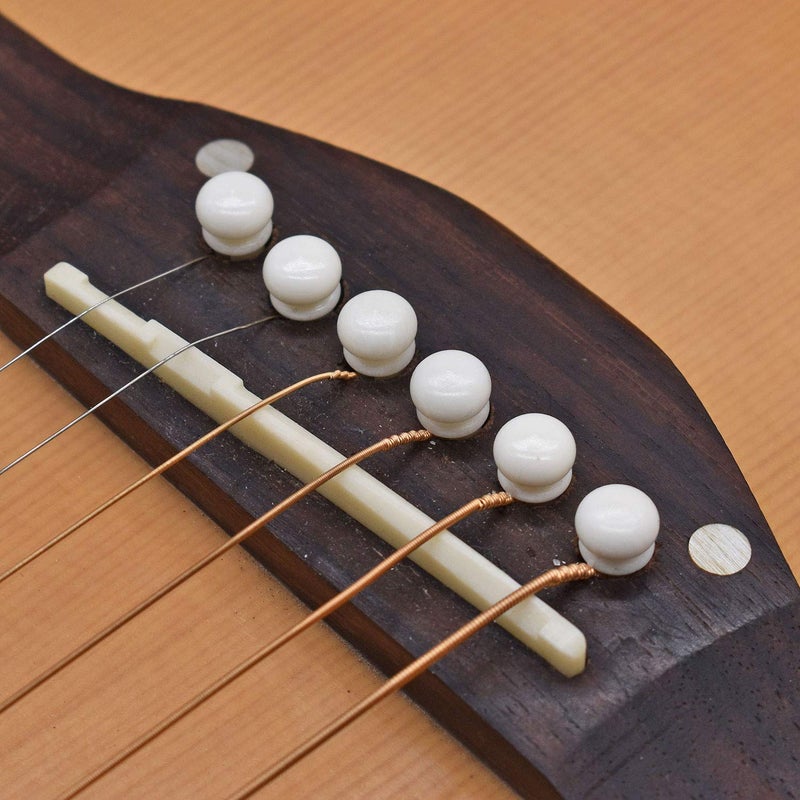 Vencetmat Unbleached Acoustic Guitar Bridge Saddle, Guitar Nuts, Fit for 74mm Bridge Slot, 43mm Neck Slot, Pure Complete Bone, Bone Original Color, Vintage Style, 2 Set - Image 3