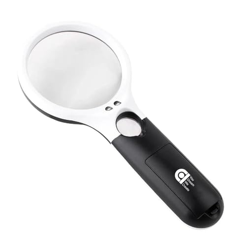 COI 3X & 45X LED Magnifying Glass with Light – Large Handheld Reading Magnifier for Seniors, Books, Newspapers, Small Print, Jewelry, Crafts & Inspection – Black & White - Image 5