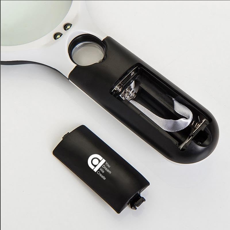 COI 3X & 45X LED Magnifying Glass with Light – Large Handheld Reading Magnifier for Seniors, Books, Newspapers, Small Print, Jewelry, Crafts & Inspection – Black & White - Image 3